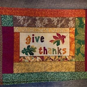 Fall/ thanksgiving 4pc placemat set with napkins and rings